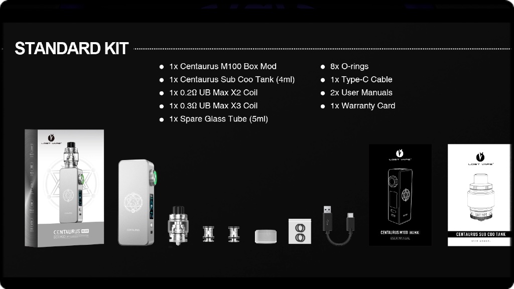 Le contenu du kit M100 Centaurus